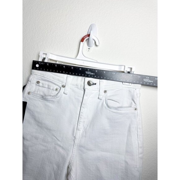 NWT Rag & Bone Nina High-Rise Ankle Flare Womens White Jeans Size 26 Raw Hem - Picture 10 of 15